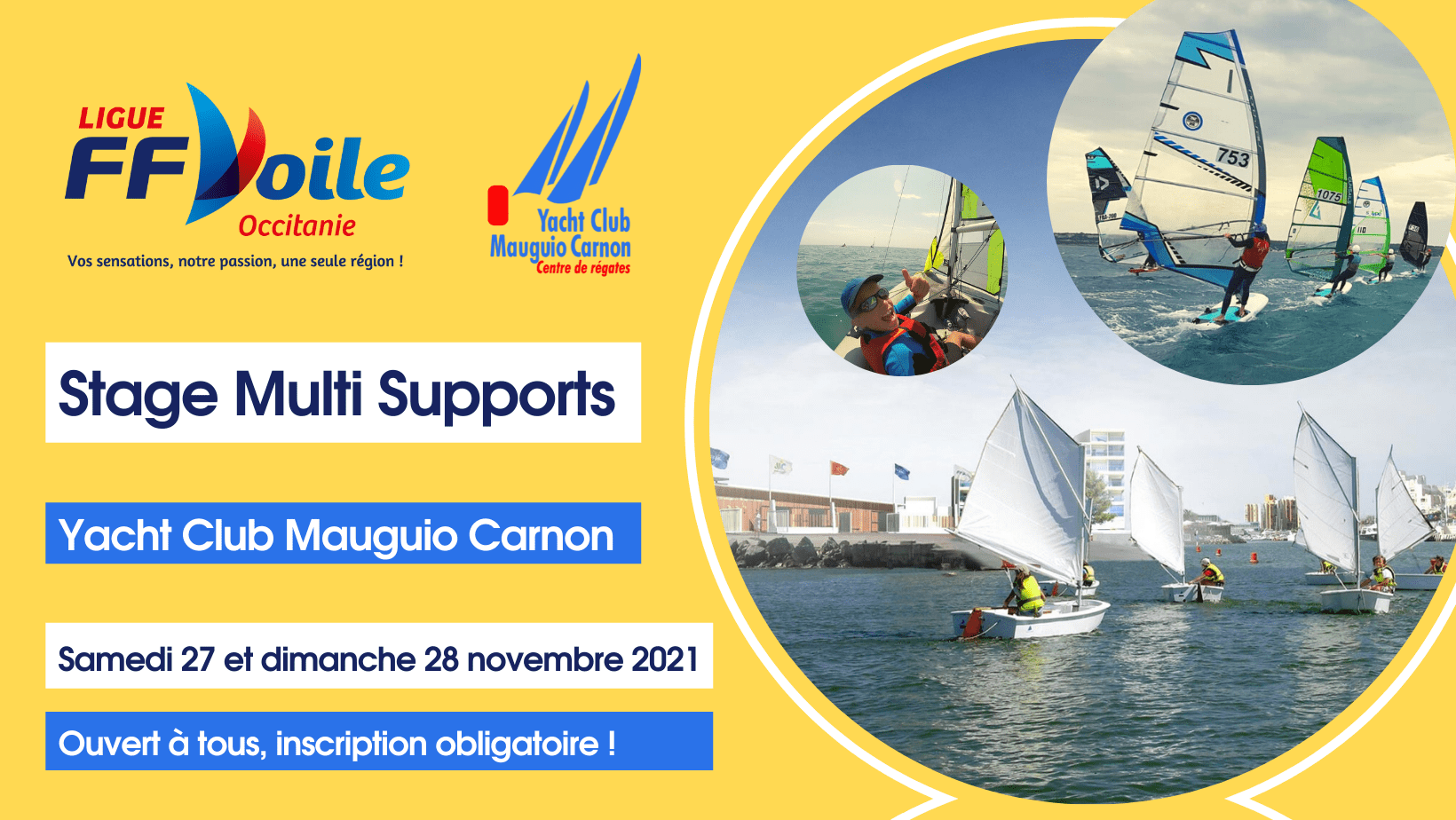 You are currently viewing Stage Multi Supports – YC Mauguio Carnon le 27 et 28 novembre 2021