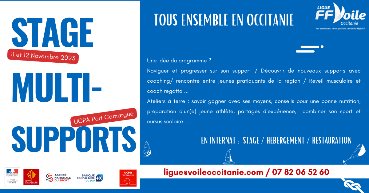 You are currently viewing Le stage Multi Supports de la Ligue de Voile Occitanie revient à Port Camargue
